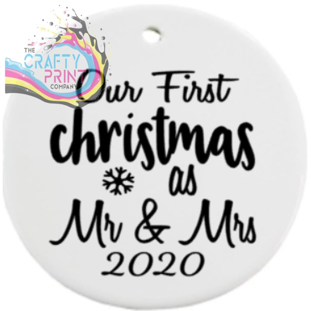 Our First Christmas as Mr & Mrs Bauble Sticker - Decorative
