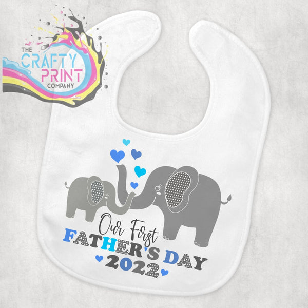 Our First Father’s Day 2025 Baby Bib - Blue - & Toddler