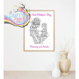 Our First Mother’s Day Wordart Print - A4 / Pink - Posters
