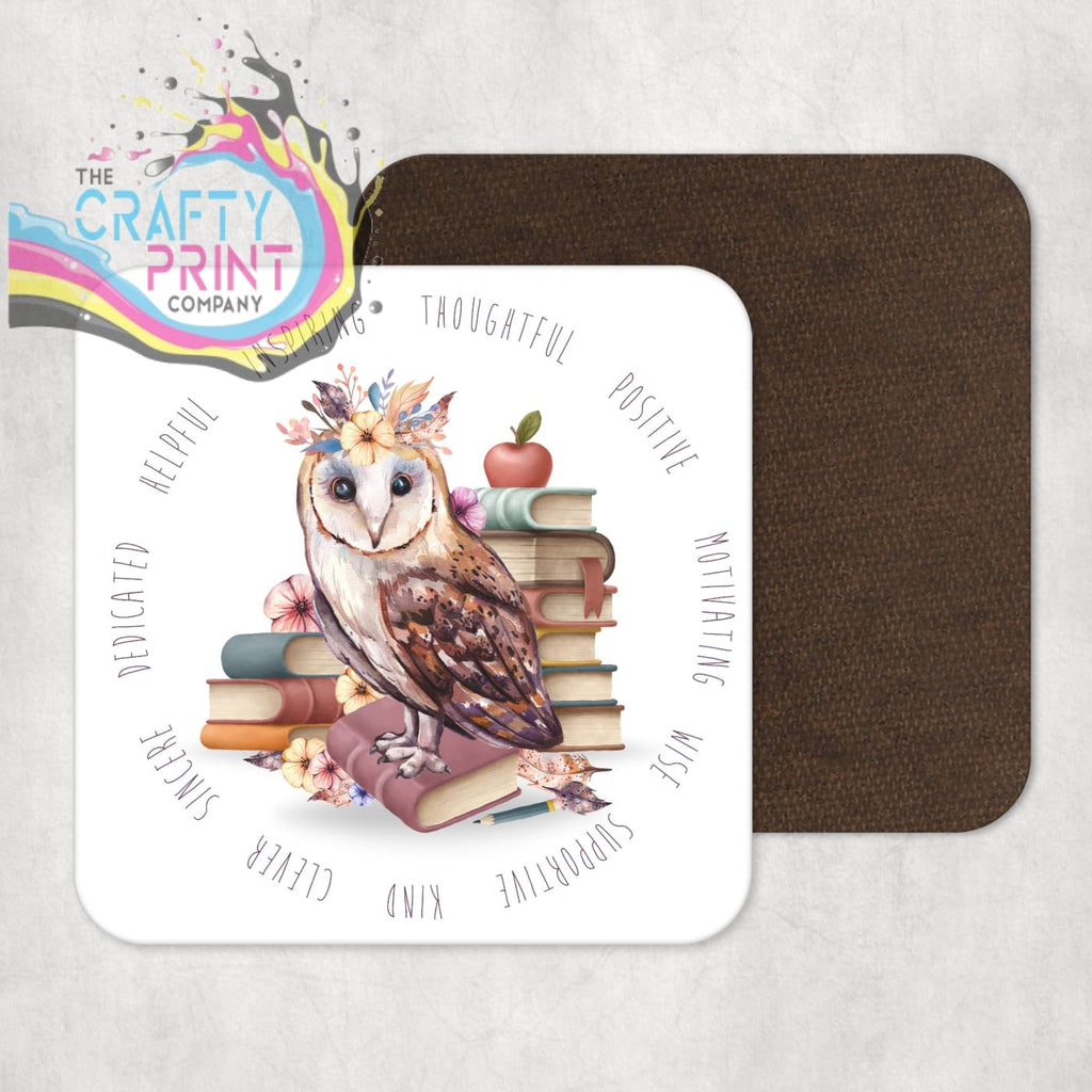 Owl Books Teacher Coaster - Female - Coasters