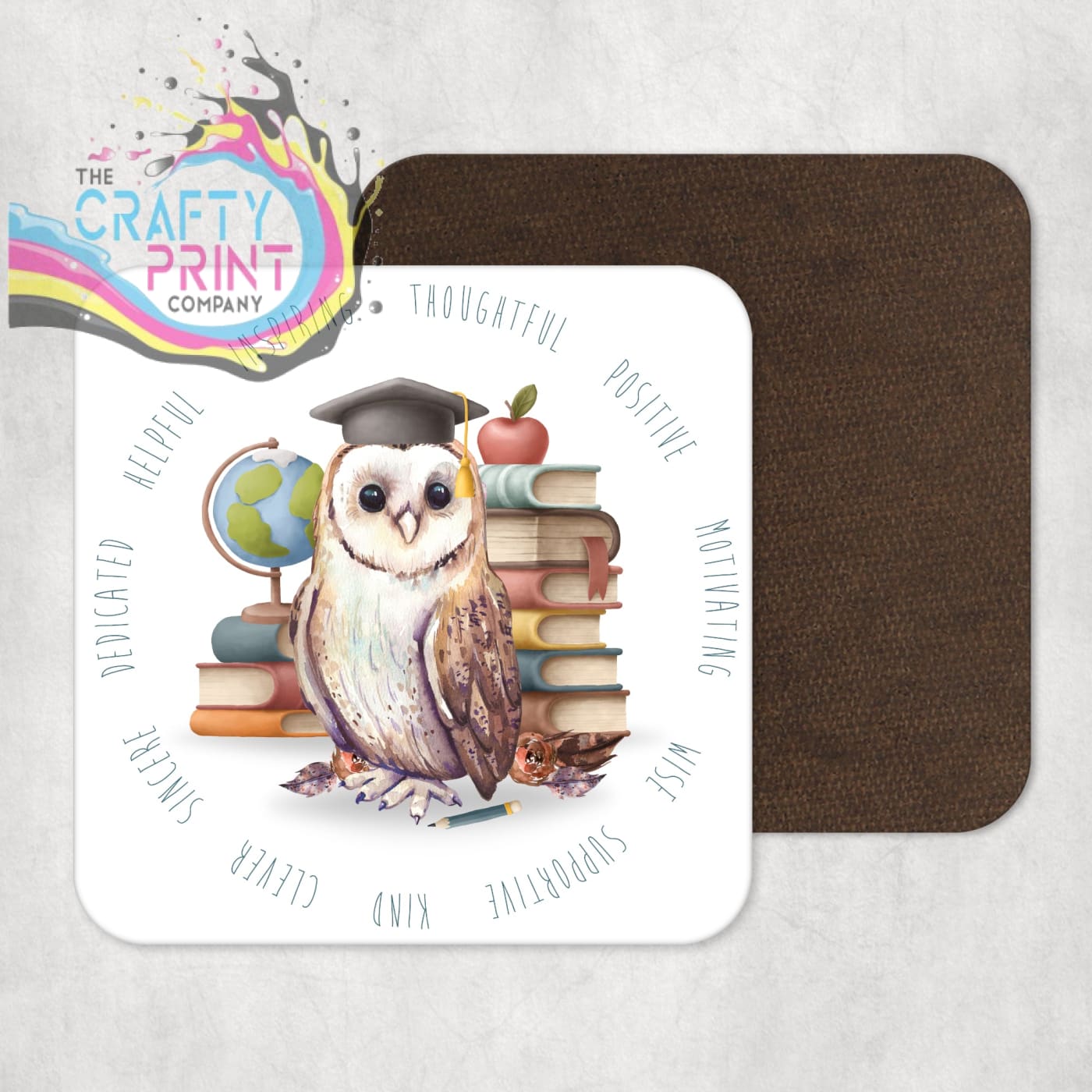 Owl Books Teacher Coaster - Male - Coasters