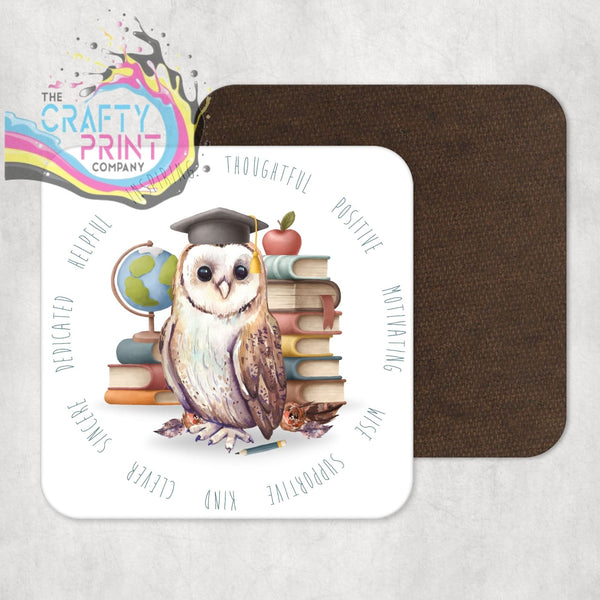 Owl Books Teacher Coaster - Male - Coasters