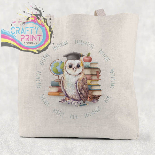 Owl Books Teacher Tote / Goodie Bag - Small 21cm x 26cm /