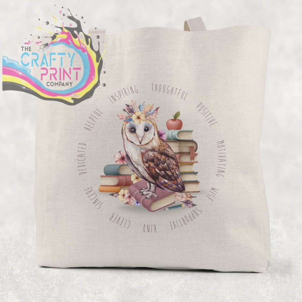 Owl Books Teacher Tote / Goodie Bag - Small 21cm x 26cm /