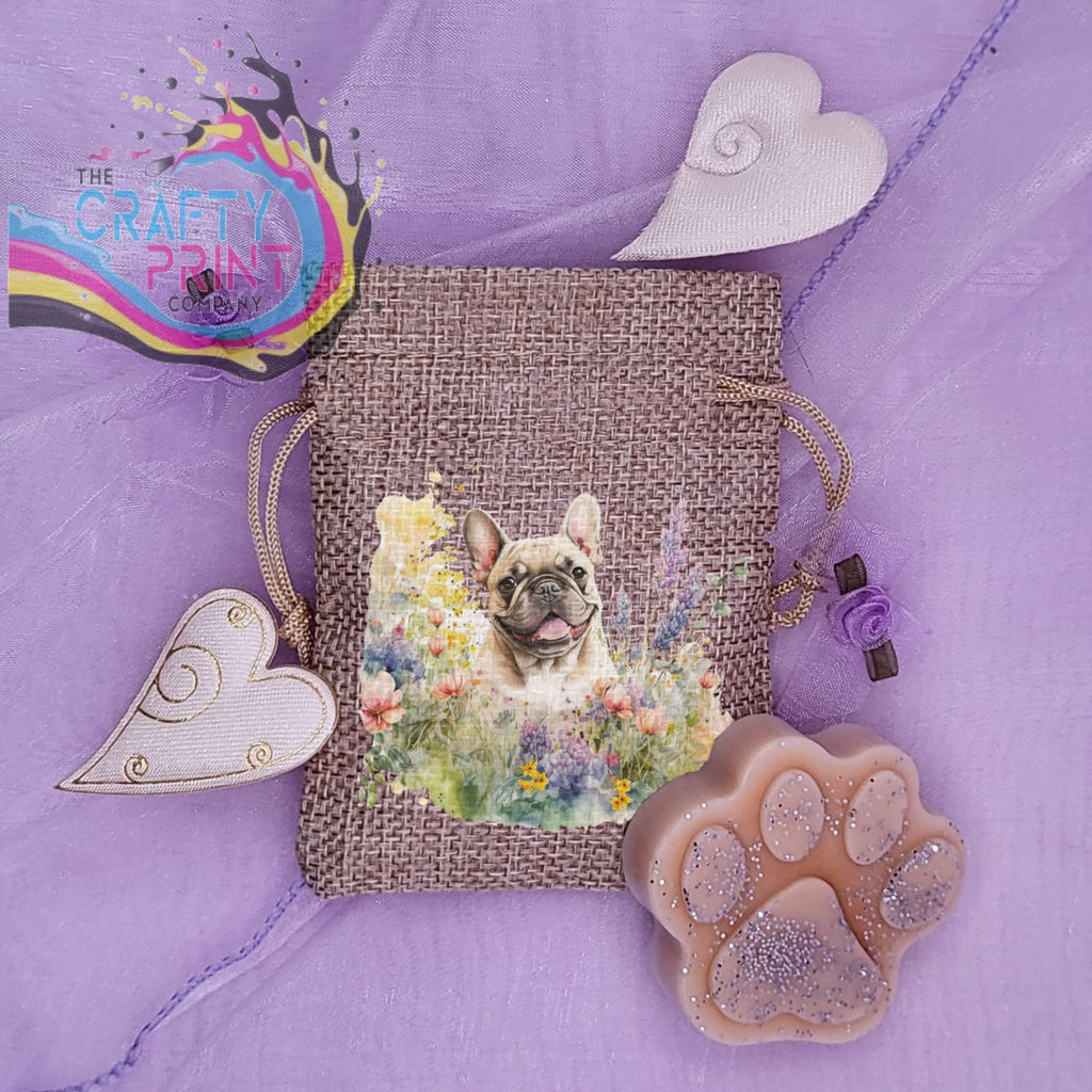 Paw Print Wax Melt with Mini Jute Bag French Bulldog