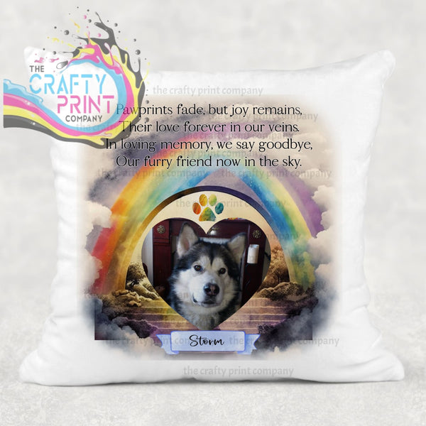 Paw Prints Fade Pet Memorial Cushion - Blue / Cover ONLY