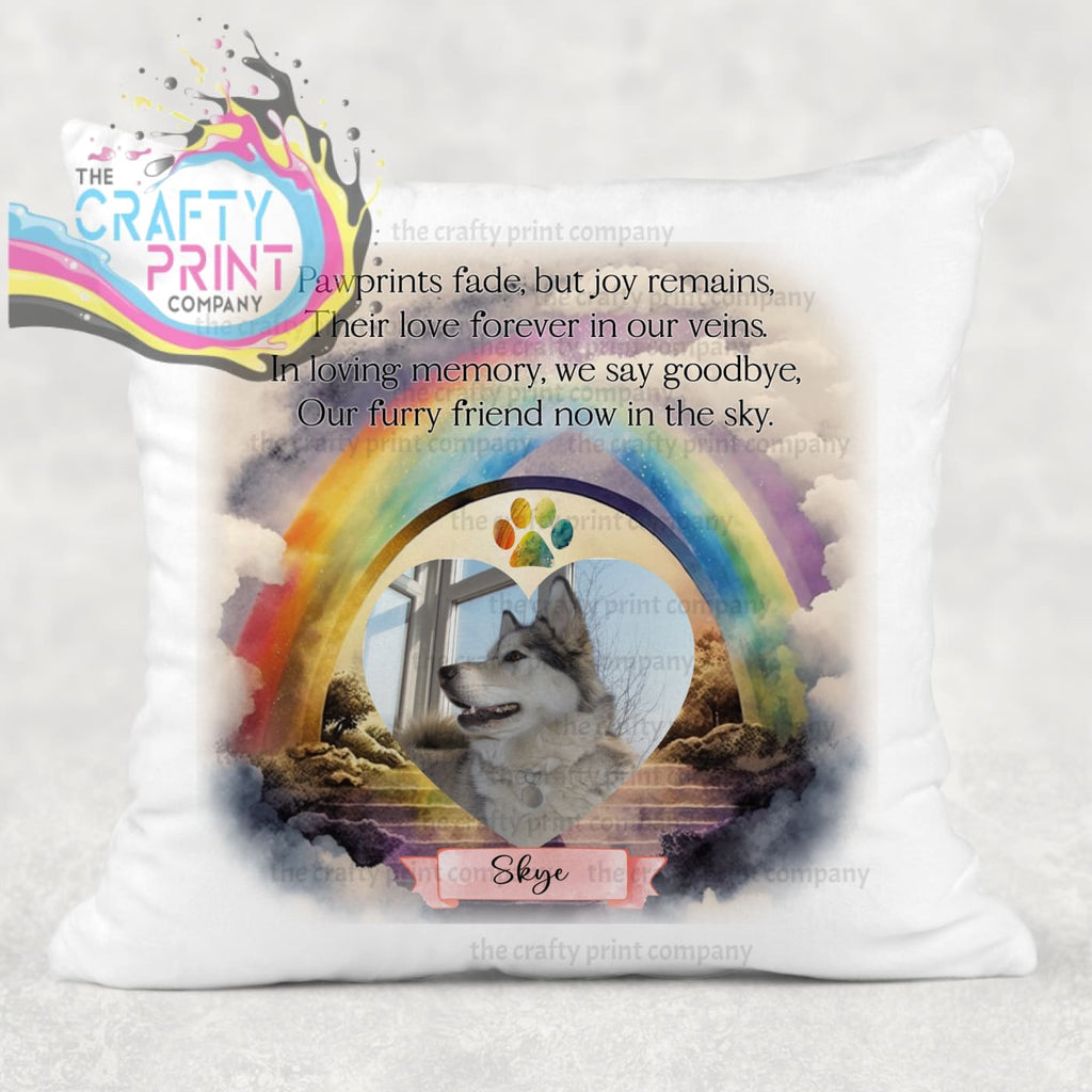 Paw Prints Fade Pet Memorial Cushion - Pink / Cover ONLY