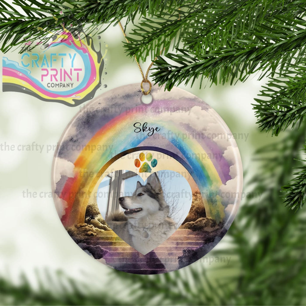 Paw Prints Fade Rainbow Memorial Christmas Ornament