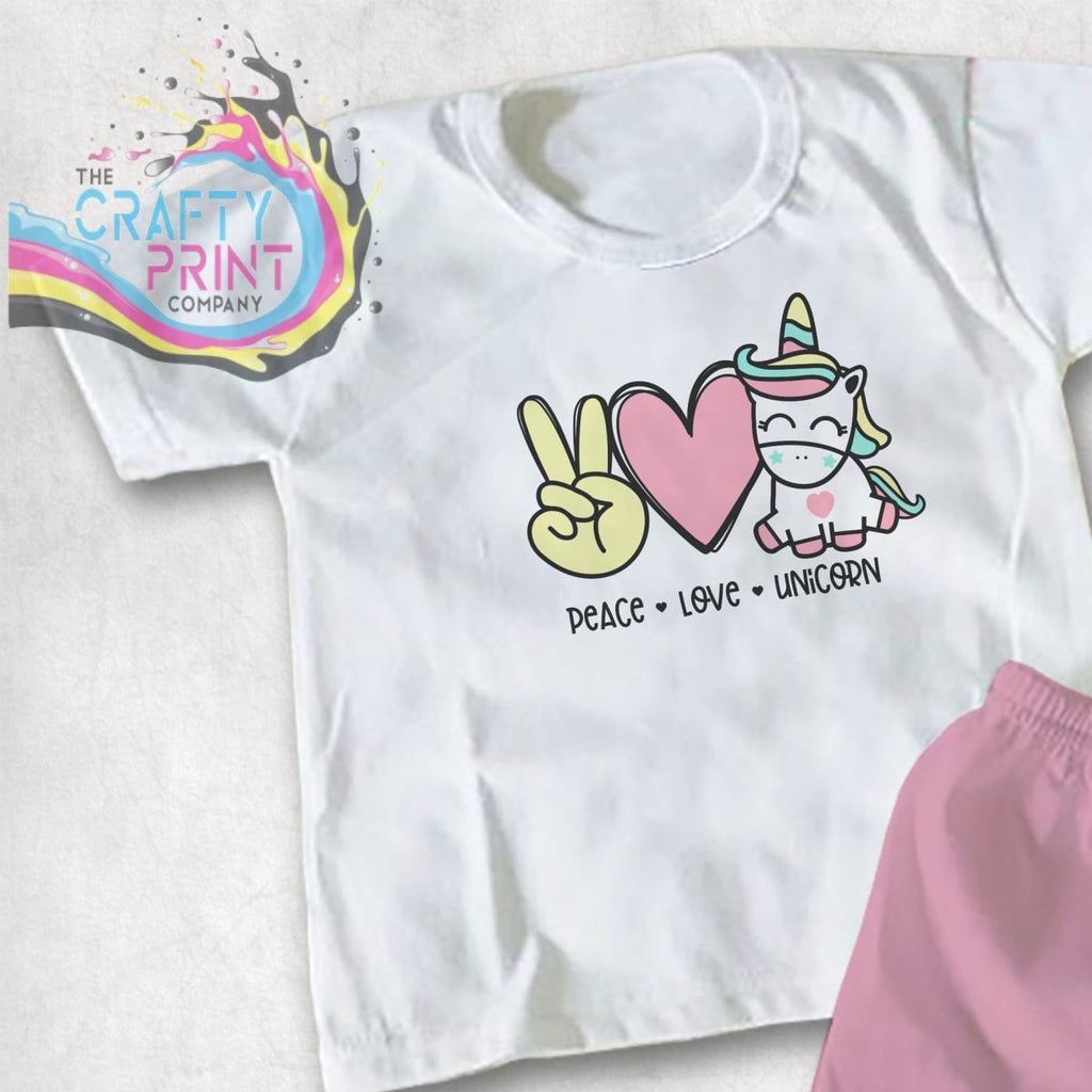 Peace Love Unicorn Children’s T-shirt - Shirts & Tops