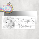 Personalised Boho Elephant Metal Bedroom Door Sign