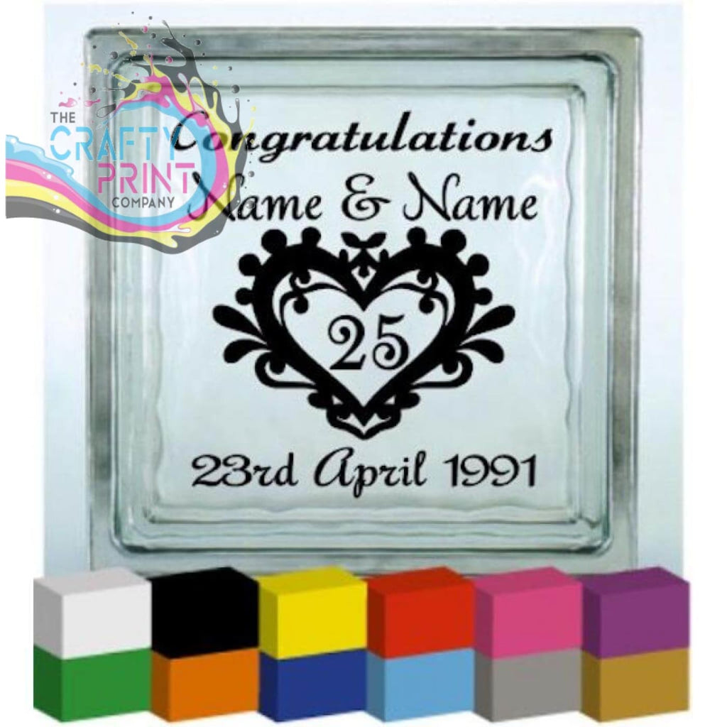 (Personalised) Congratulations Anniversary Vinyl Decal
