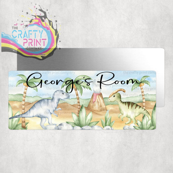 Personalised Dinosaurs Metal Bedroom Door Sign