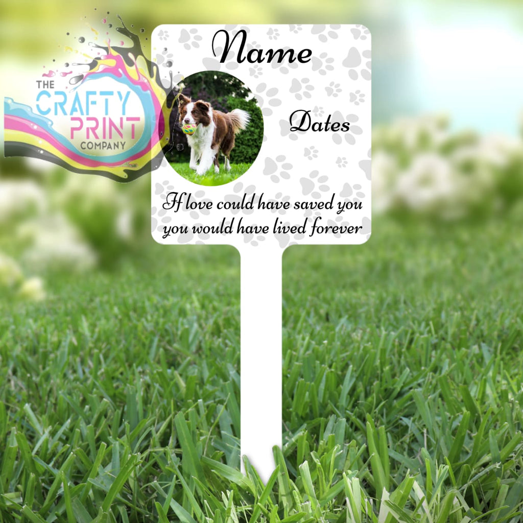 Personalised Dog / Cat Memorial Grave Marker / Stake - Lawn
