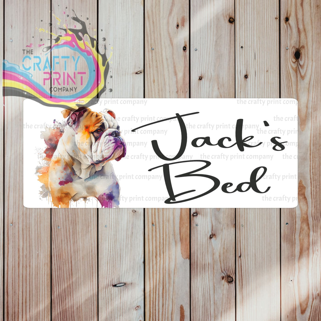 Personalised English Bulldog Metal Crate Sign