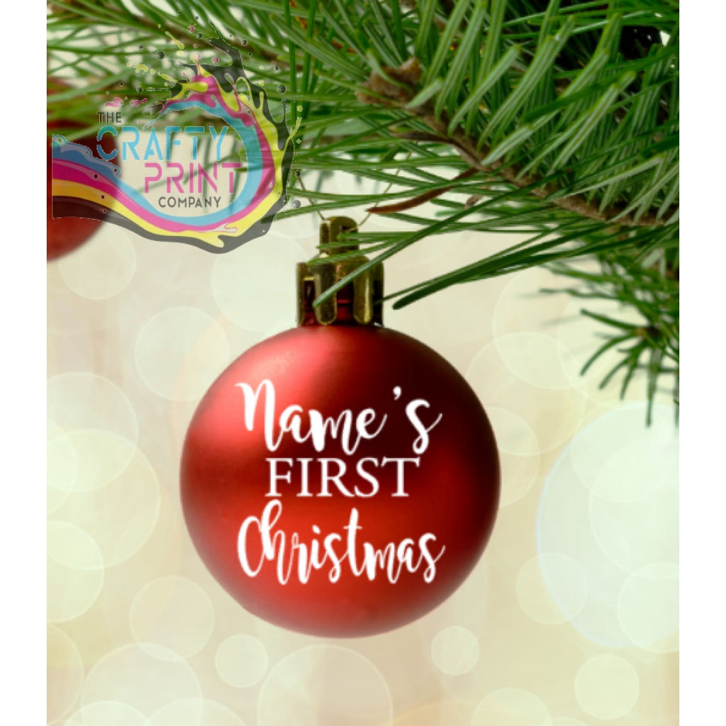 Personalised First Christmas V2 Bauble Decal Vinyl Sticker -