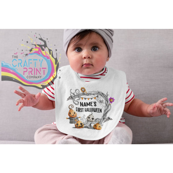 Personalised First Halloween Pumpkins Baby Bib - & Toddler