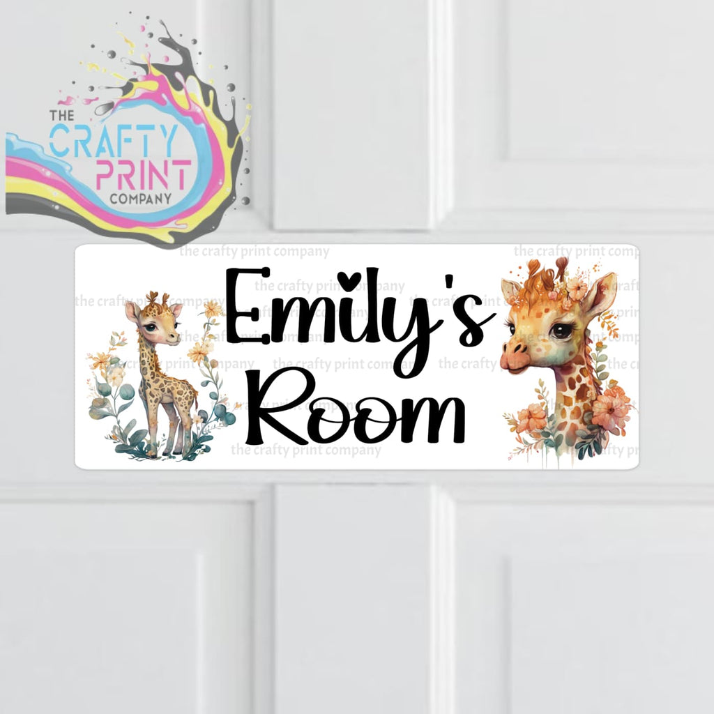 Personalised Giraffe Metal Bedroom Door Sign