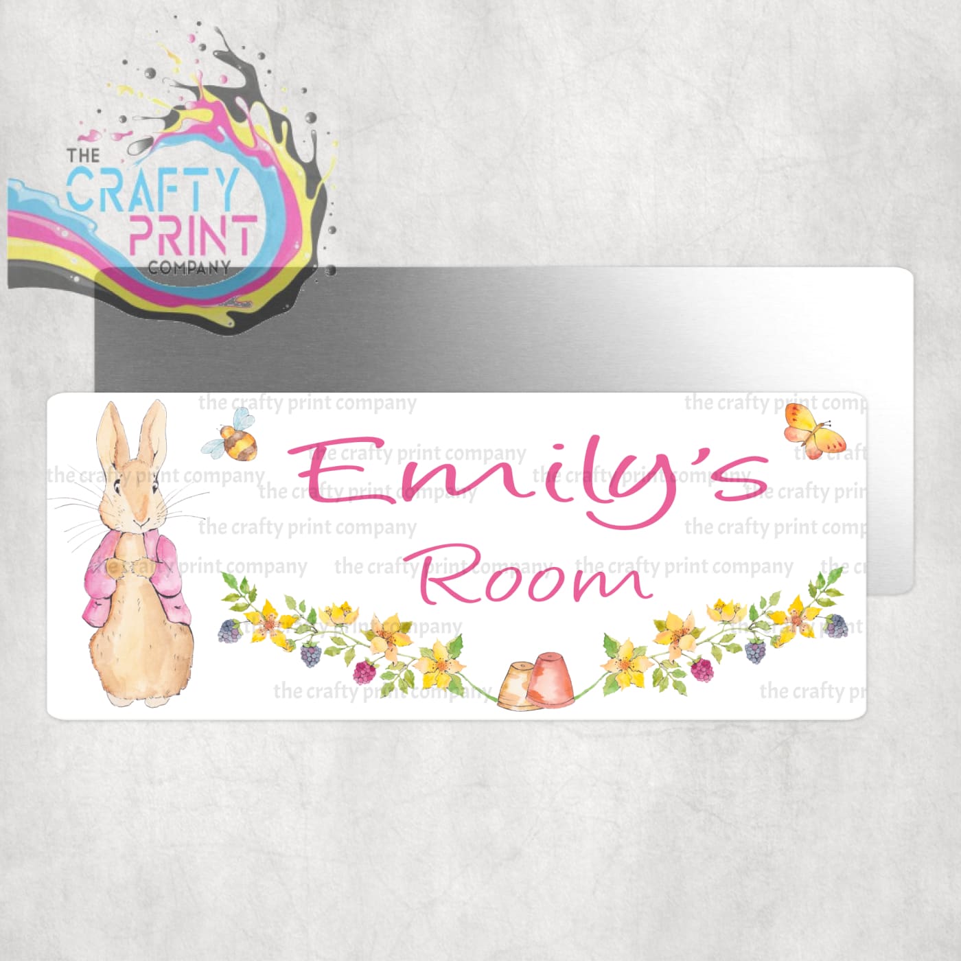 Personalised Peter Rabbit Metal Bedroom Door Sign
