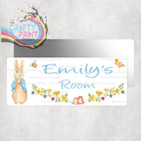 Personalised Peter Rabbit Metal Bedroom Door Sign
