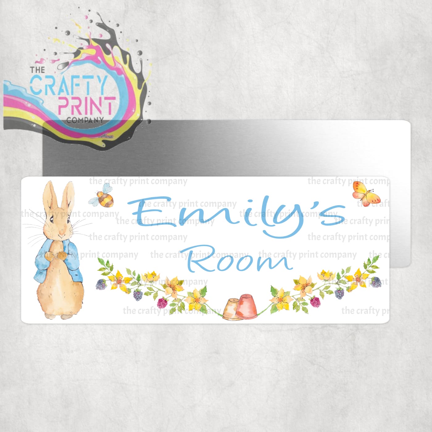 Personalised Peter Rabbit Metal Bedroom Door Sign
