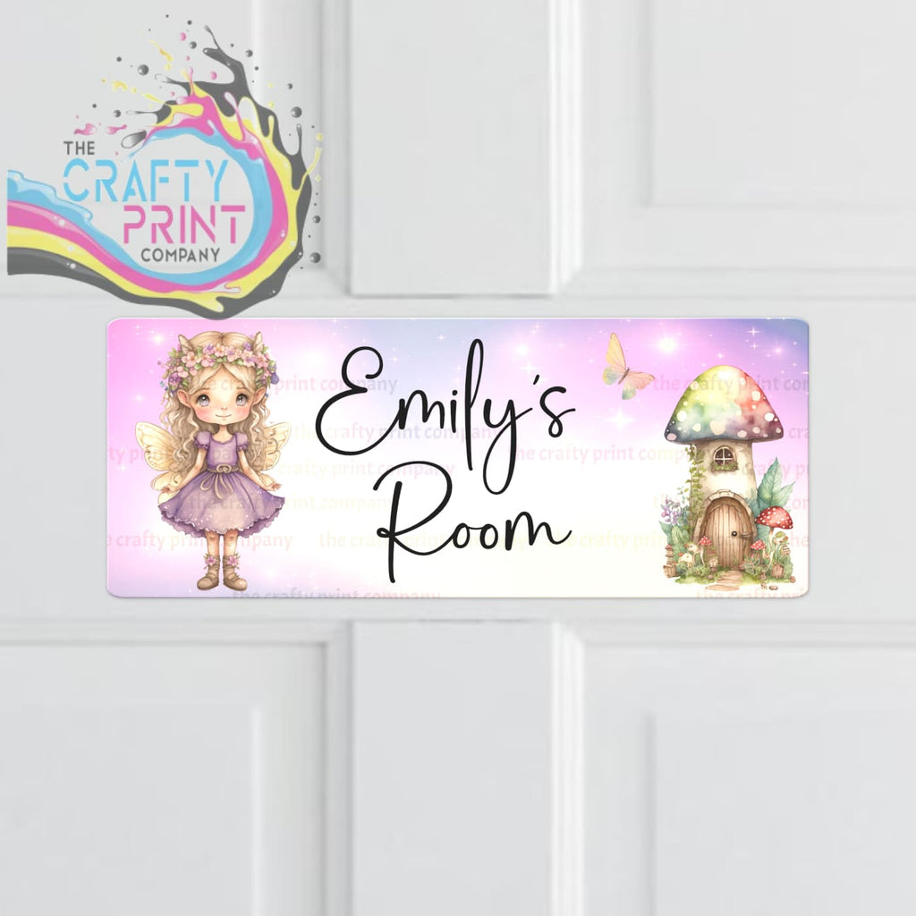 Personalised Pink Fairy Metal Bedroom Door Sign