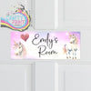 Personalised Pink Unicorn Metal Bedroom Door Sign