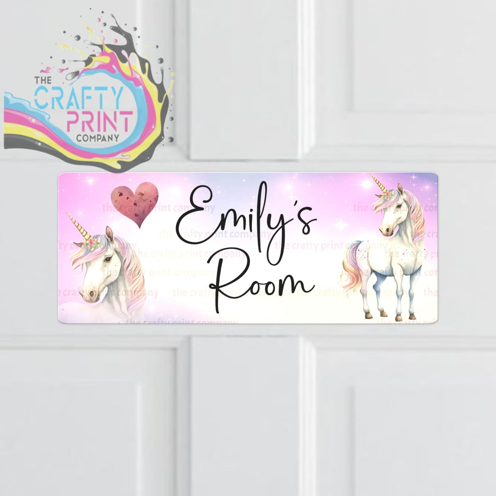 Personalised Pink Unicorn Metal Bedroom Door Sign