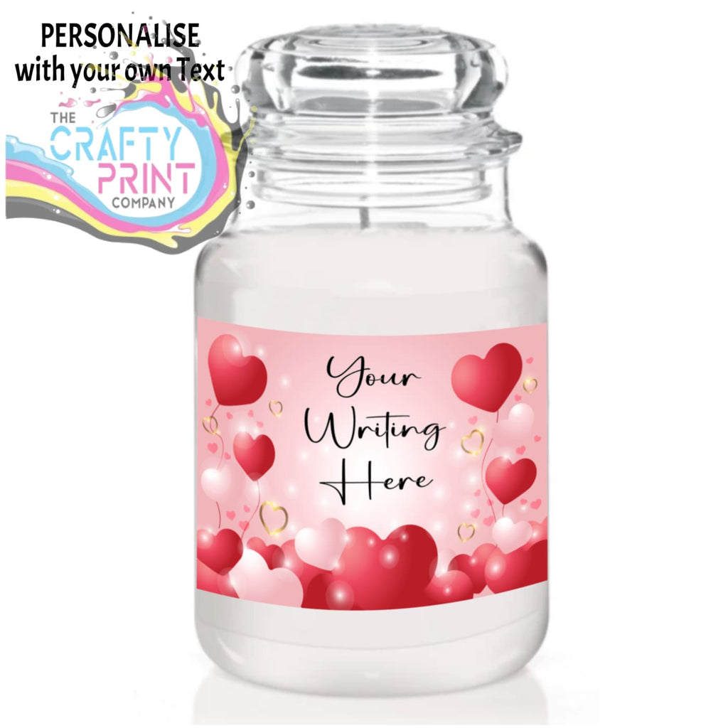 Personalised Valentine’s Day Heart Balloons Candle Sticker