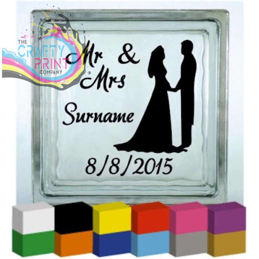 (Personalised) Wedding Day Mr & Mrs Vinyl Decal Sticker -