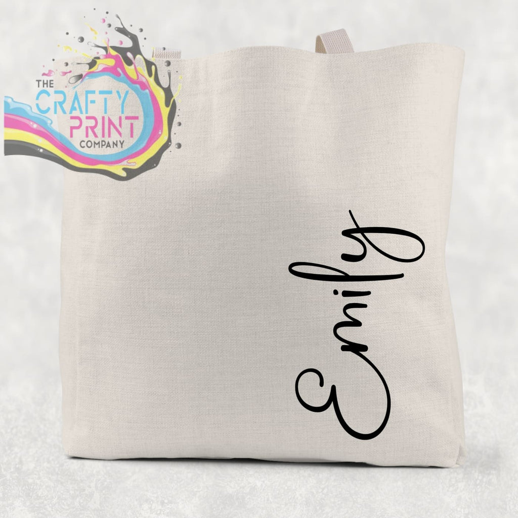 Personalised with Name Cotton Tote Bag - Natural - Shopping