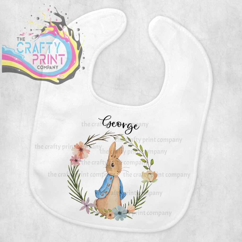 Peter Rabbit Personalised Baby Bib - Blue Coat - & Toddler