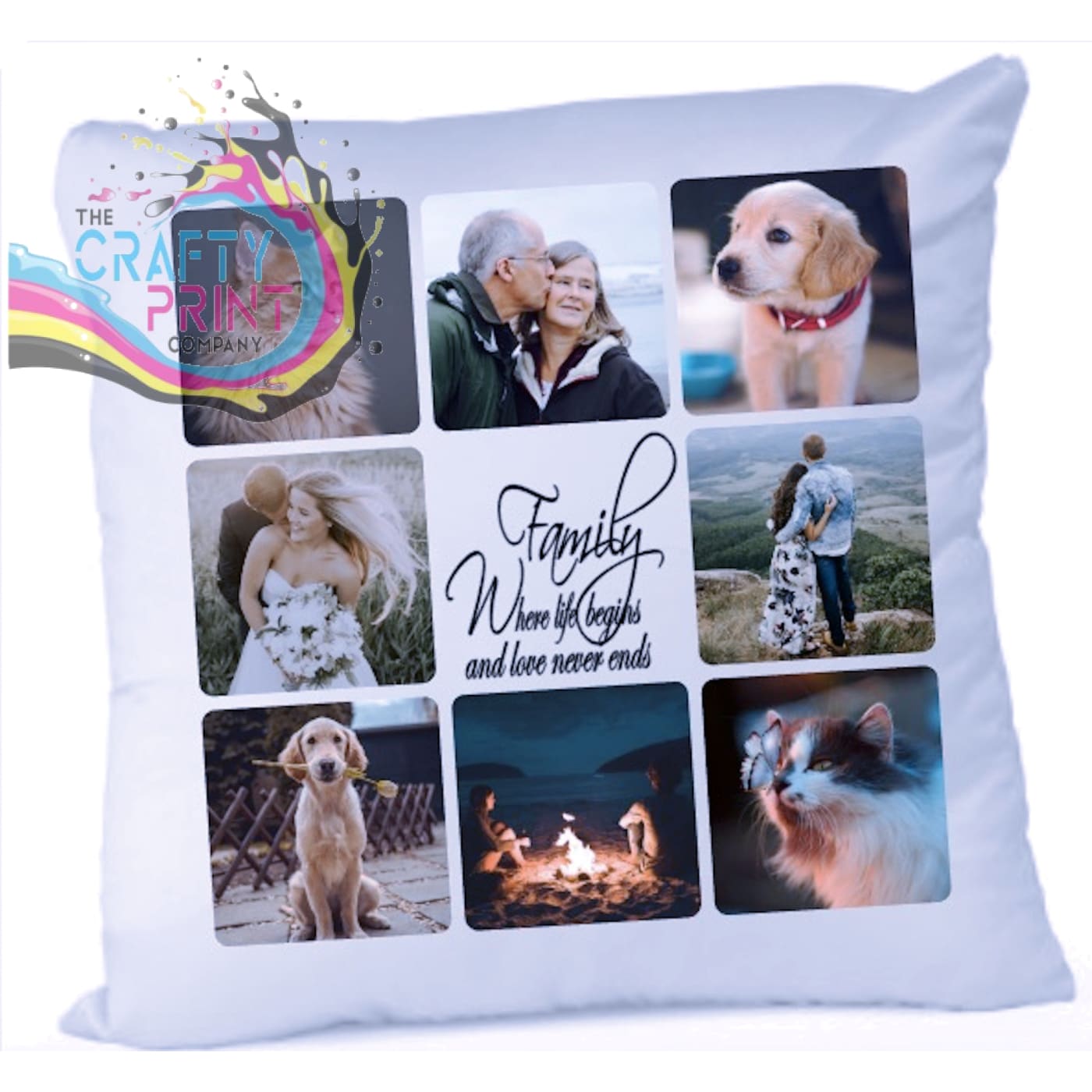 Photo Cushion 8 pics Personalised Cover