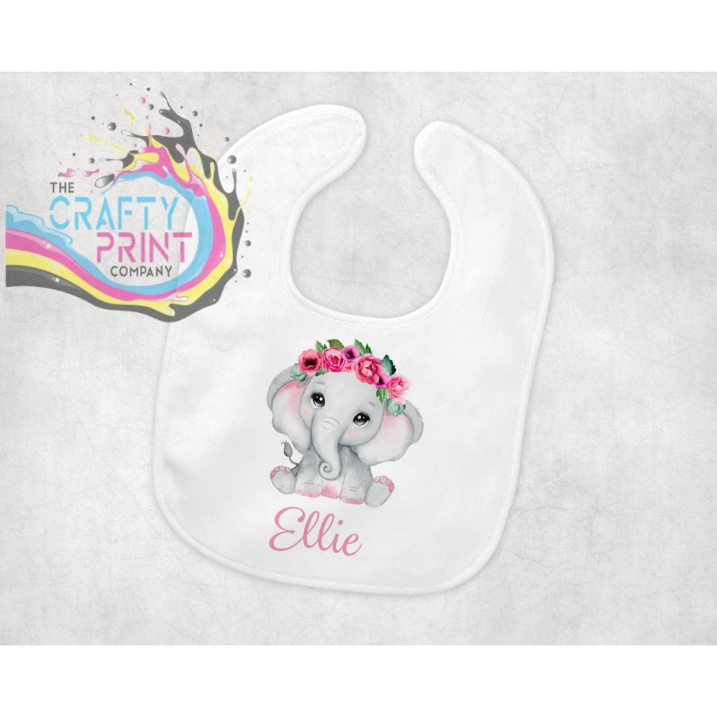 Pink Elephant Personalised Baby Bib - & Toddler Clothing