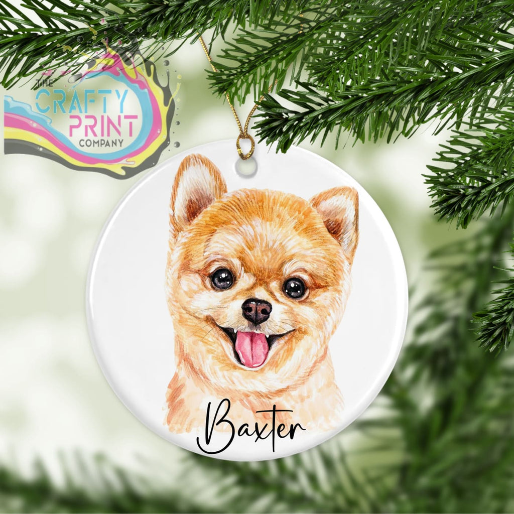 Pomeranian Dog Personalised Ceramic Ornament - Holiday