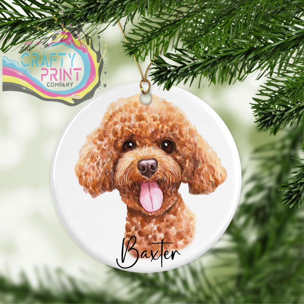 Poodle Dog Personalised Ceramic Ornament - Holiday Ornaments
