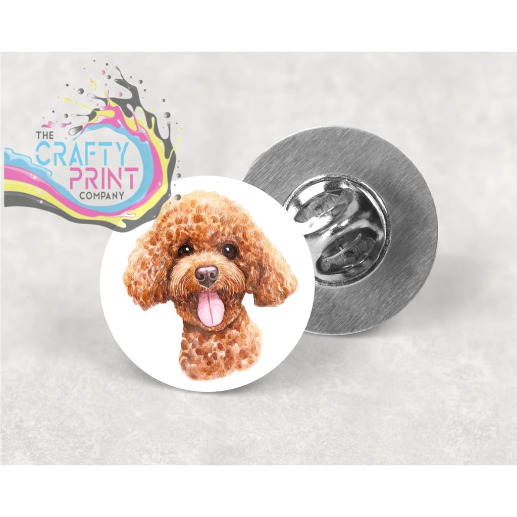 Poodle Lapel Pin Badge - & Pass Holders