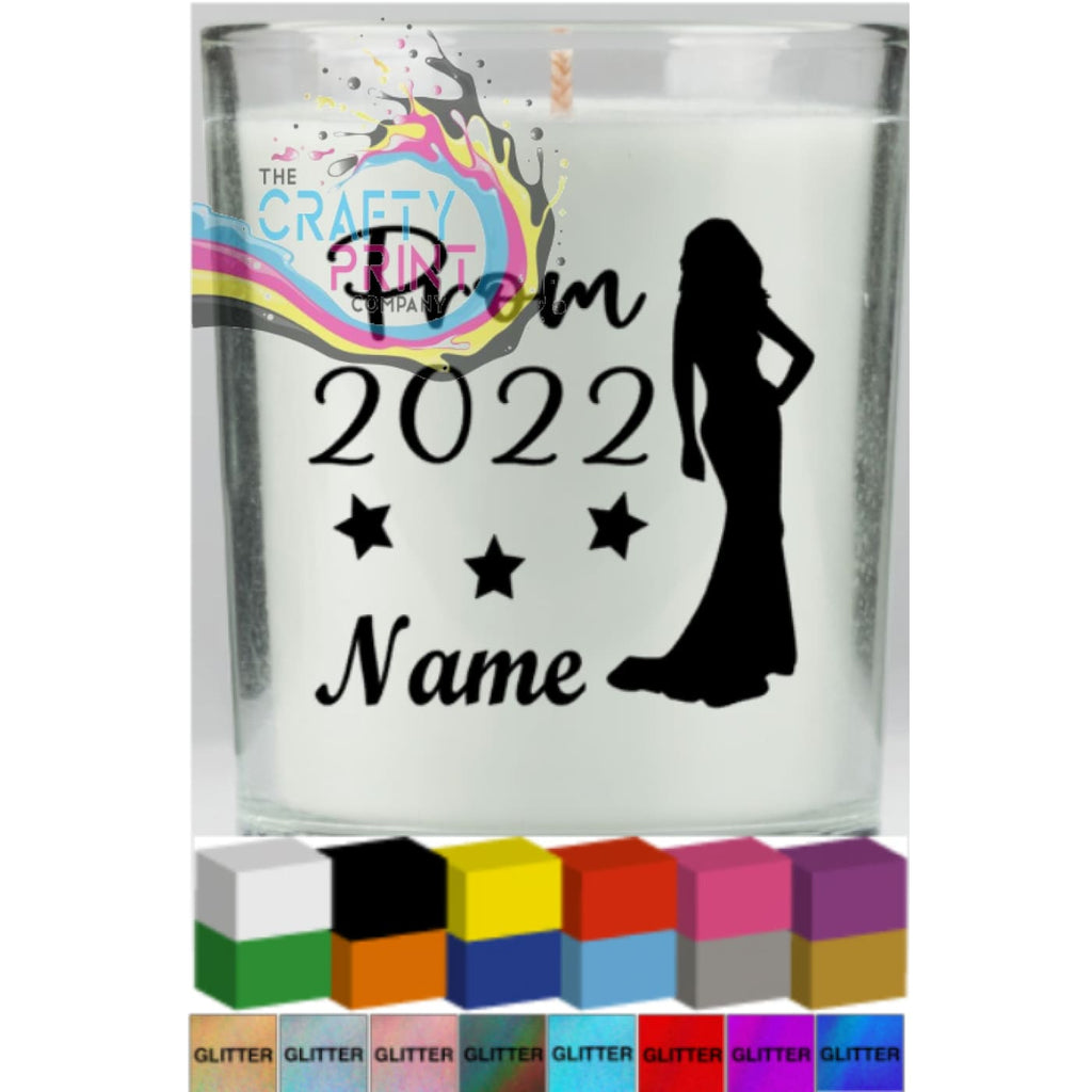Prom 2022 Personalised Candle Decal Vinyl Sticker -
