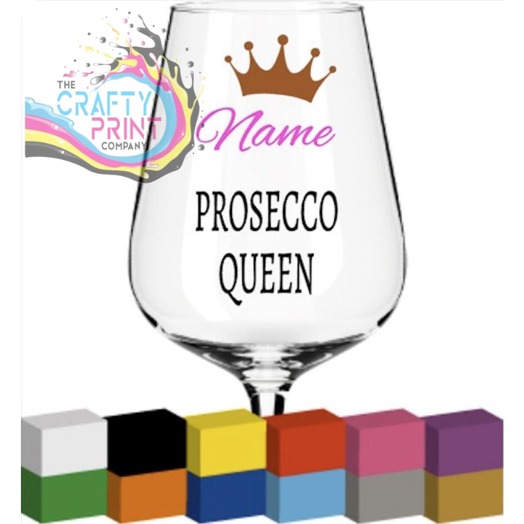 Prosecco Queen Personalised Glass / Mug / Cup Decal -