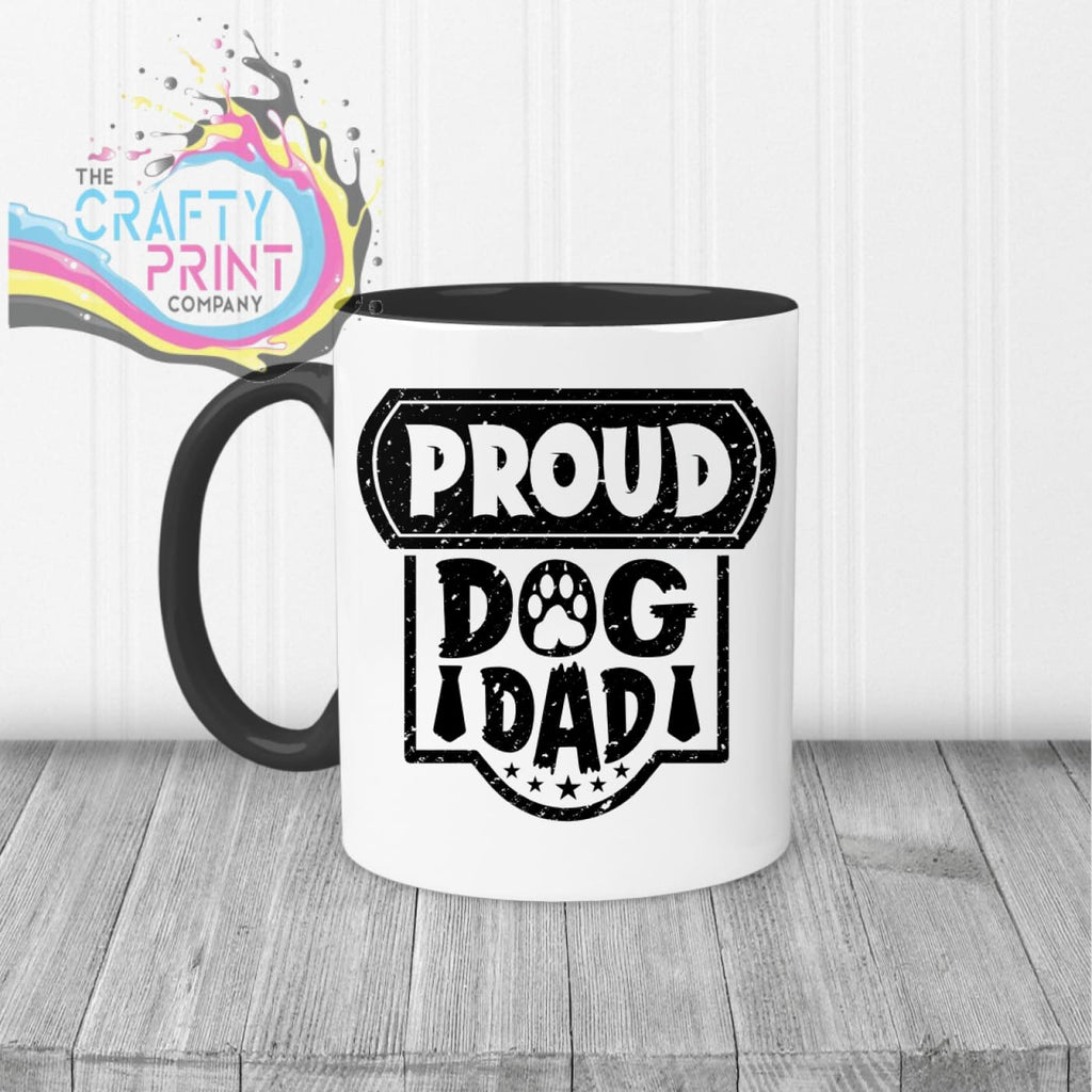 Proud Dog Dad Mug - Black Handle & Inner - Mugs