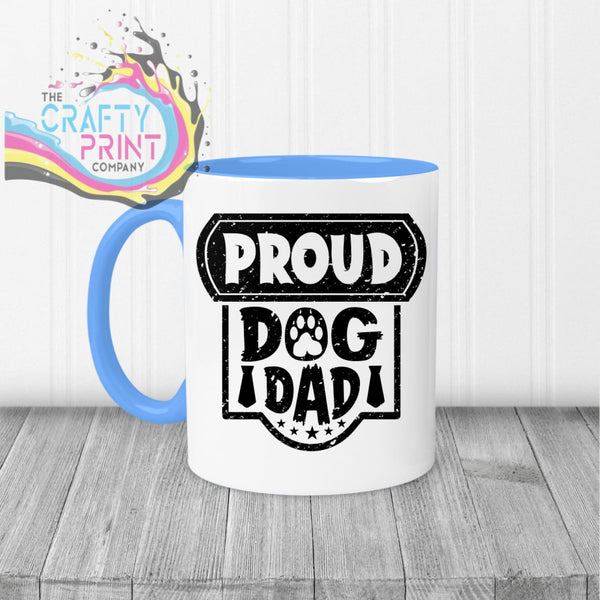 Proud Dog Dad Mug - Blue Handle & Inner - Mugs