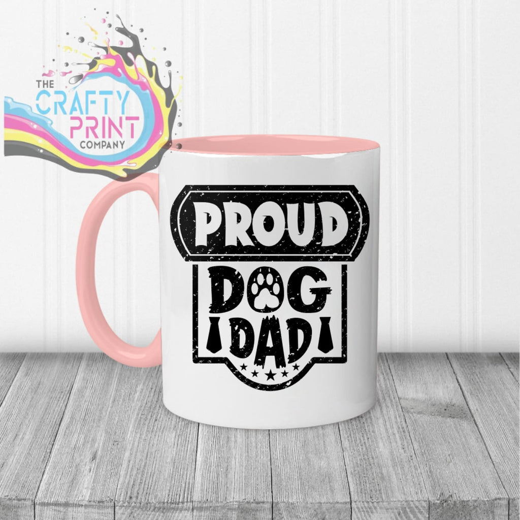 Proud Dog Dad Mug - Pink Handle & Inner - Mugs