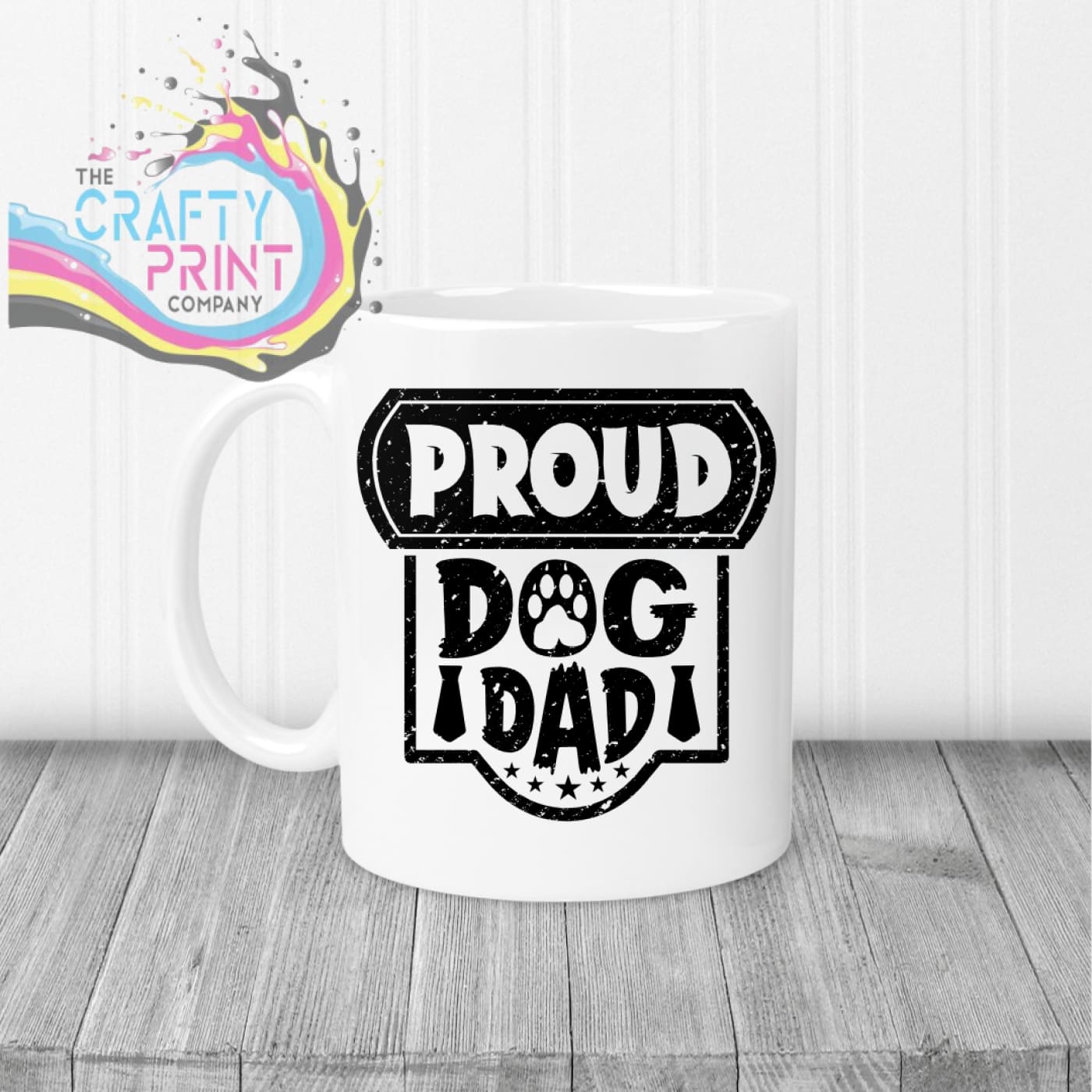 Proud Dog Dad Mug - White Handle & Inner - Mugs