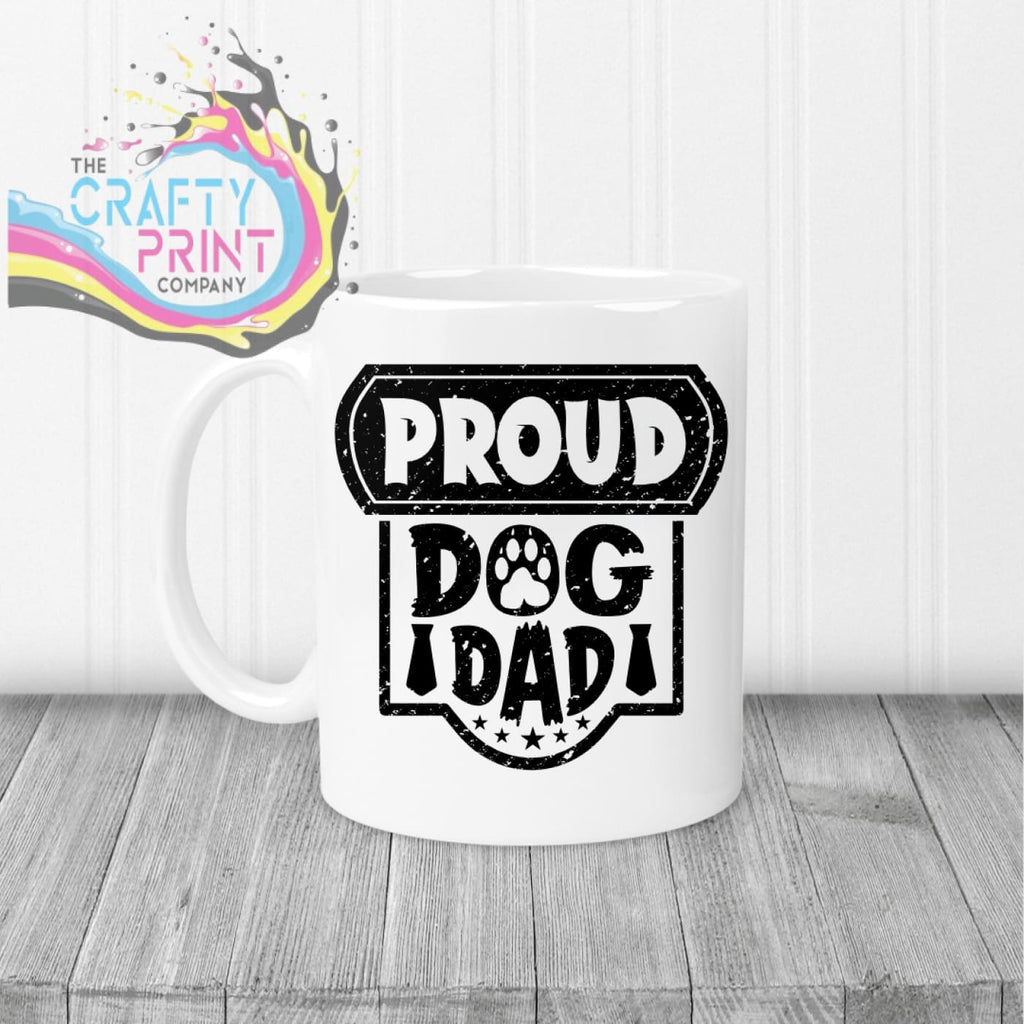 Proud Dog Dad Mug - White Handle & Inner - Mugs