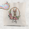Rabbit Egg Flower Frame Tote / Goodie Bag Personalised