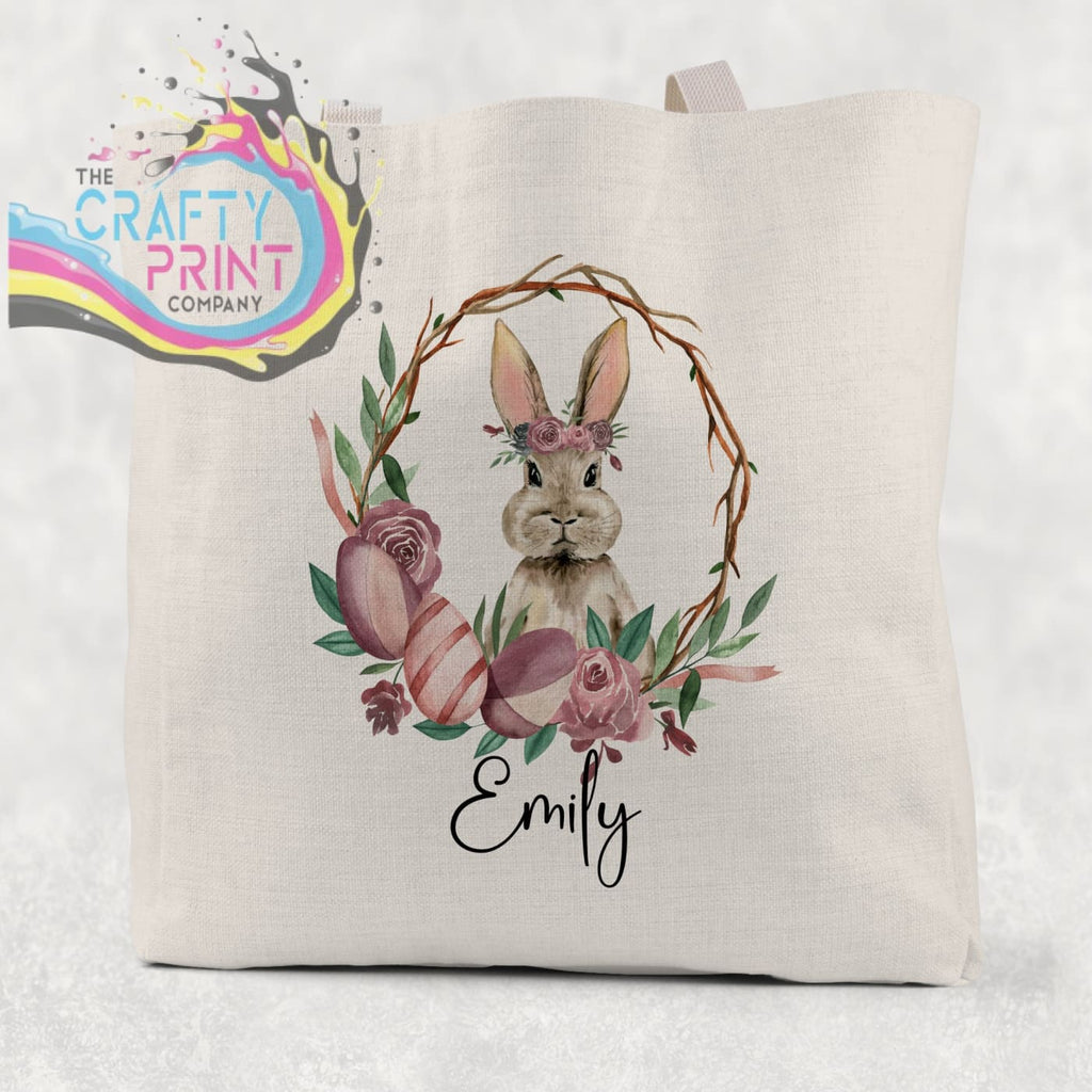 Rabbit Egg Flower Frame Tote / Goodie Bag Personalised -