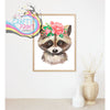 Racoon Flower Print - Posters Prints & Visual Artwork