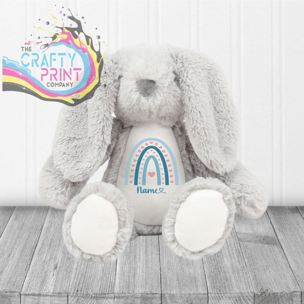 Rainbow Personalised Bunny Soft Toy - Blue - Stuffed Animals