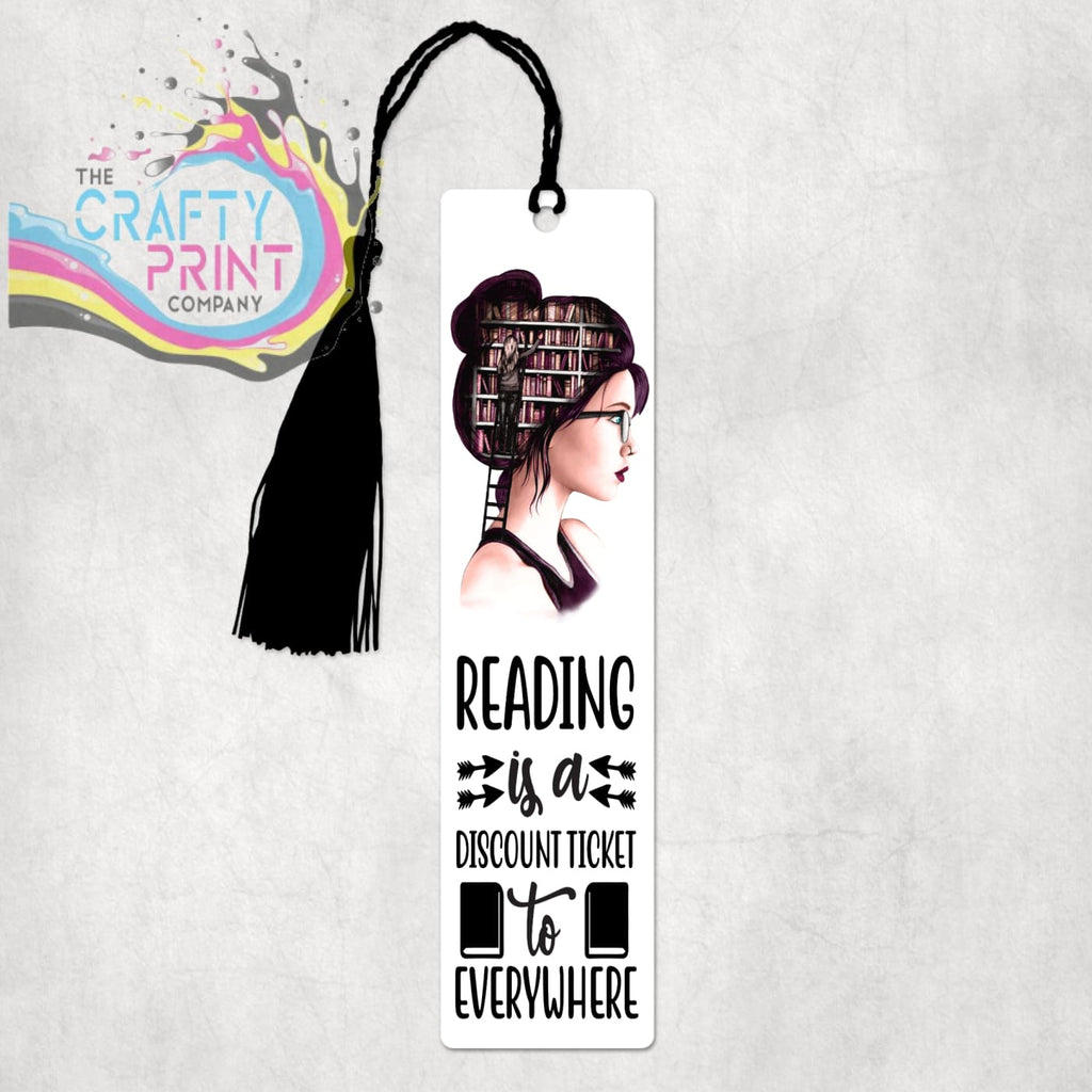 Reading is a Discount Ticket Goth Girl Bookmark - Bookmarks
