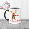 Reindeer Christmas Personalised Mug - Black Handle & Inner