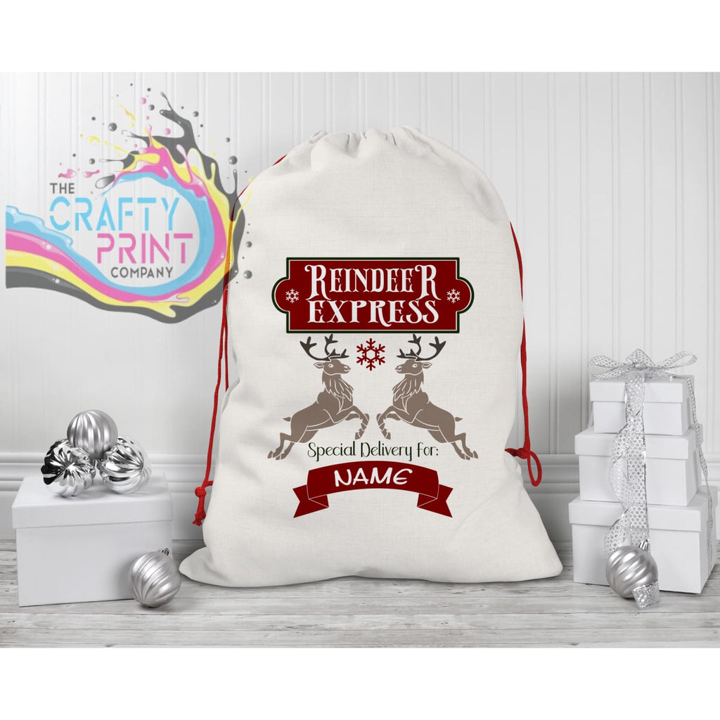 Reindeer Express Personalised Drawstring Sack - Seasonal &